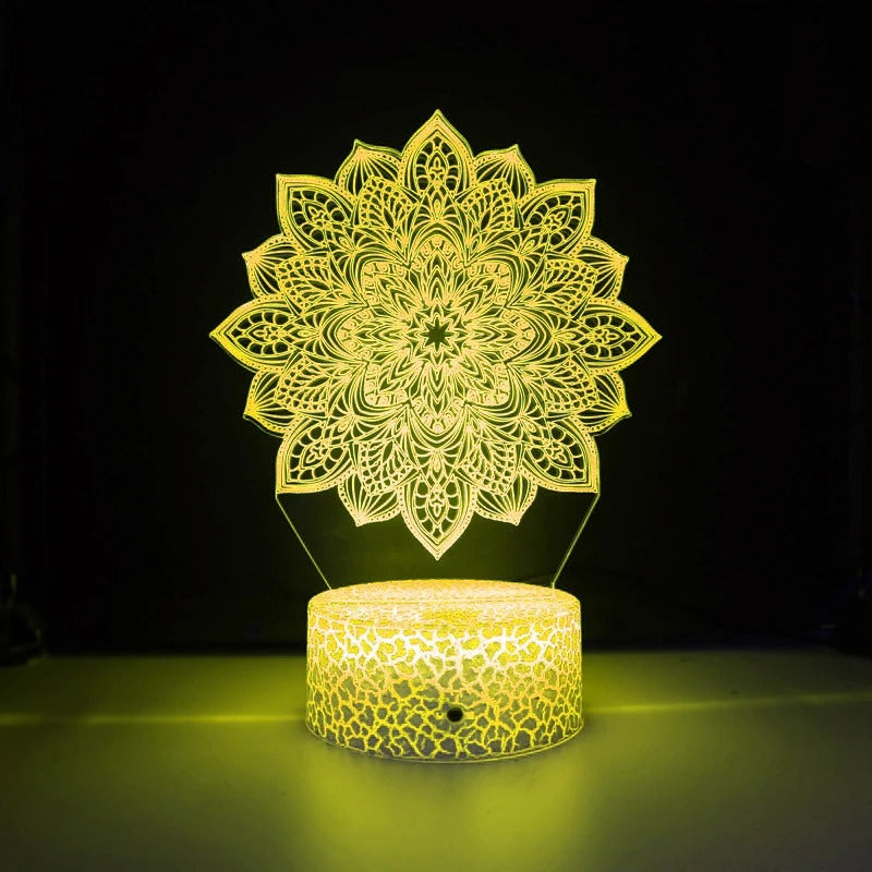 Nighdn Lotus Flowers Kids Night Light Led 3D Lamp